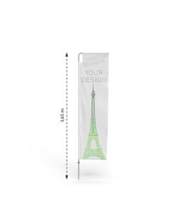 Beachflag mit Aluminium Mast Quadratic M - 365 cm | Printing4Europe