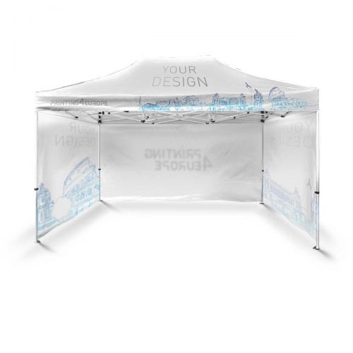vidaXL Foldable Tent Pop-Up with 4 Side Walls 3x4.5m Blue Garden Gazebo Canopy 
