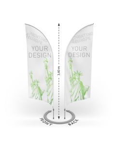 Double sided flag with Aluminum pole Bend M - Printing4Europe